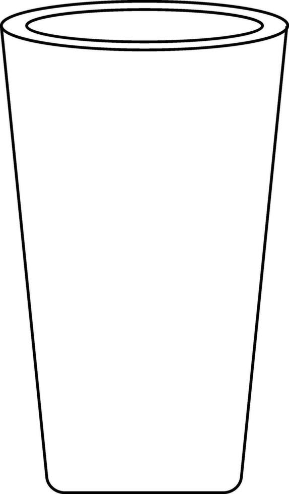 Isolated glass in black line art illustration. vector
