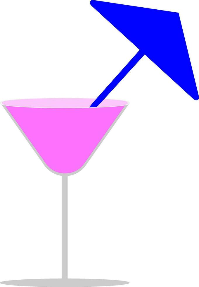 Umbrella decorated on cocktail glass. vector