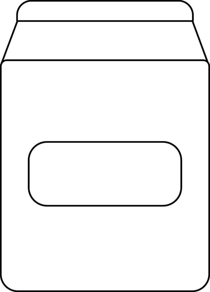 Jar in black  line art illustration. vector