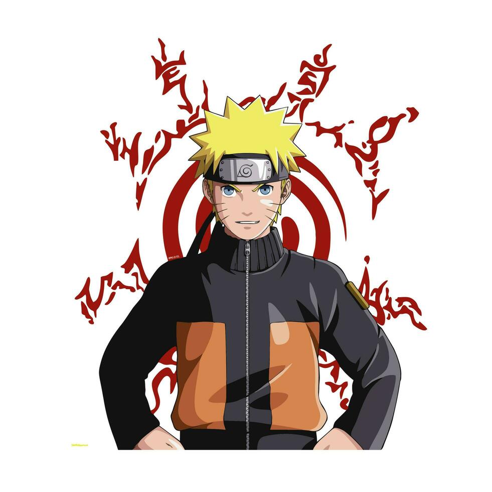 personaje ilustración en naruto anime vector