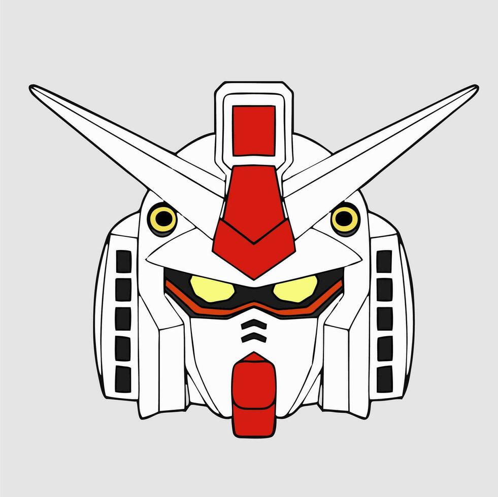 gundam dibujos animados robot combate uniforme ilustración vector