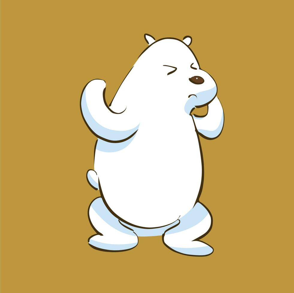 cute white bear animal illustration vector