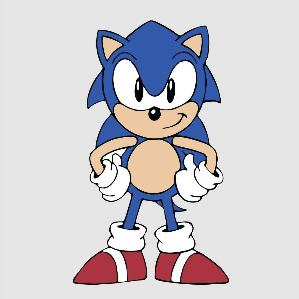 personaje ilustración en Sonic modo dibujos animados vector