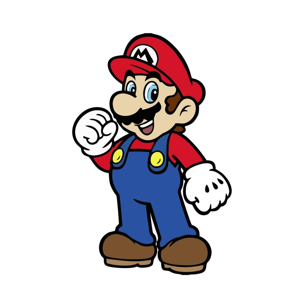 illustration of characters in super mario in vector cartoon fashion