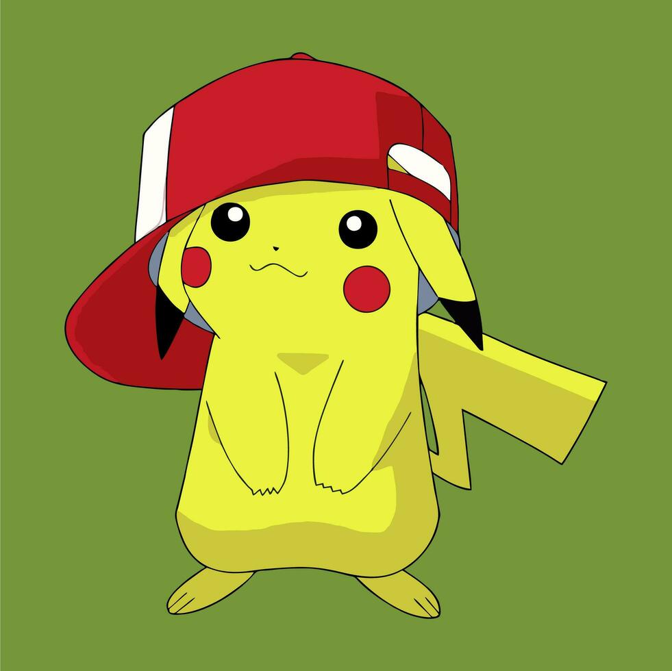 Pikachu vector art or vector illustration on pickachu