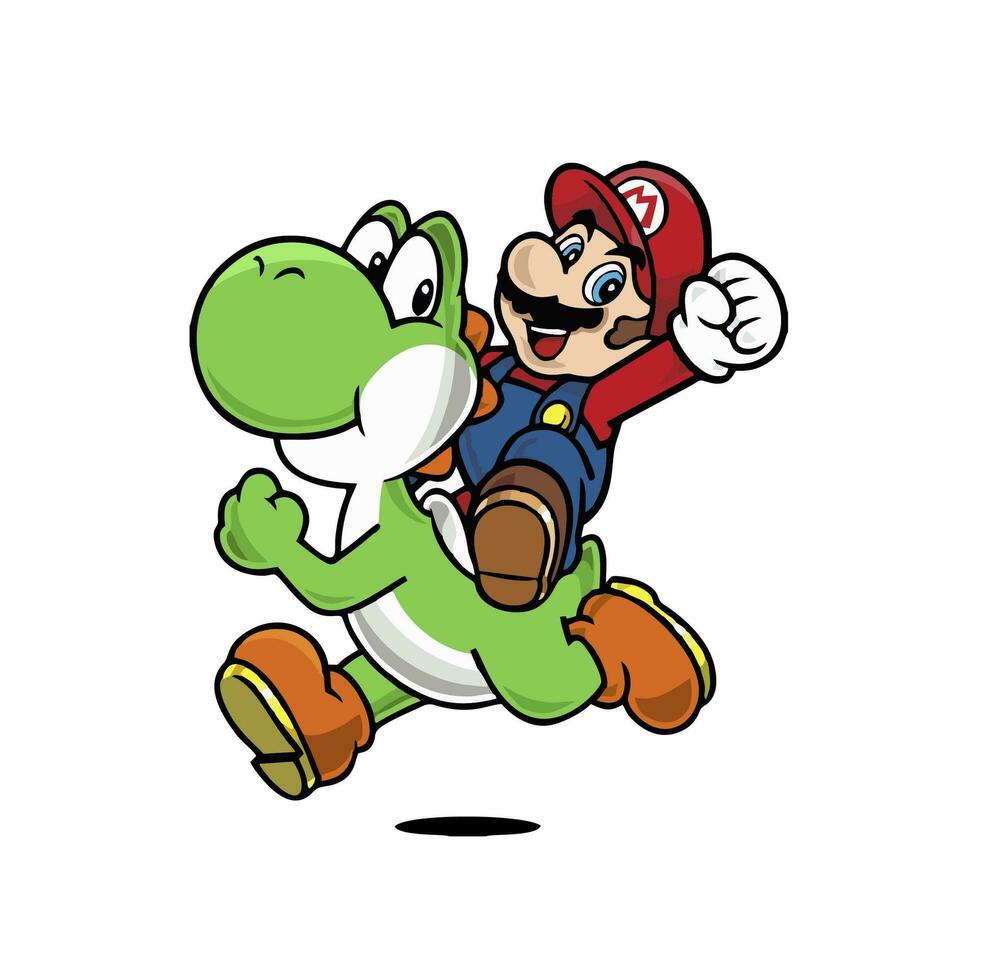 illustration of characters in super mario in vector cartoon fashion