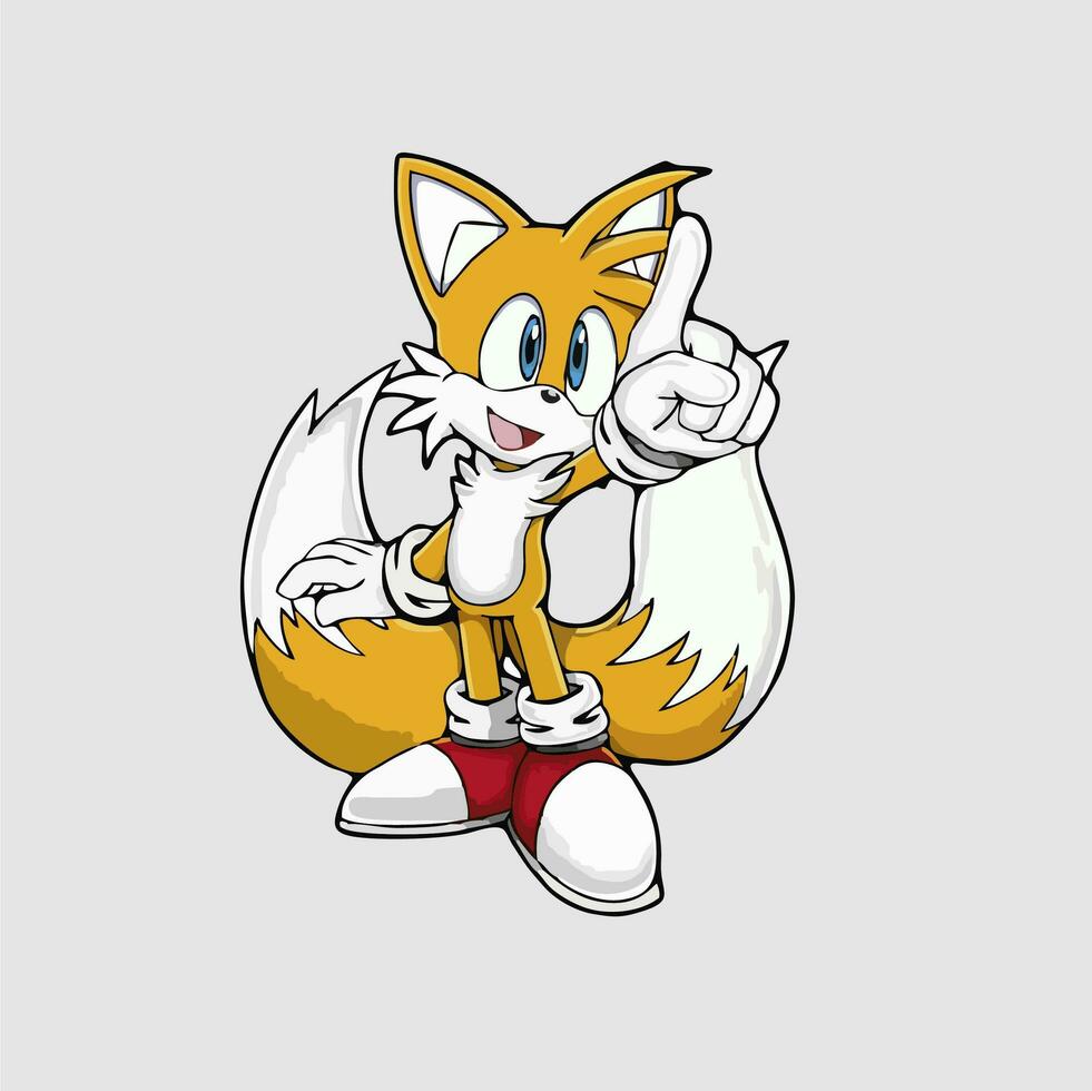 character illustration in sonic mode cartoon vector