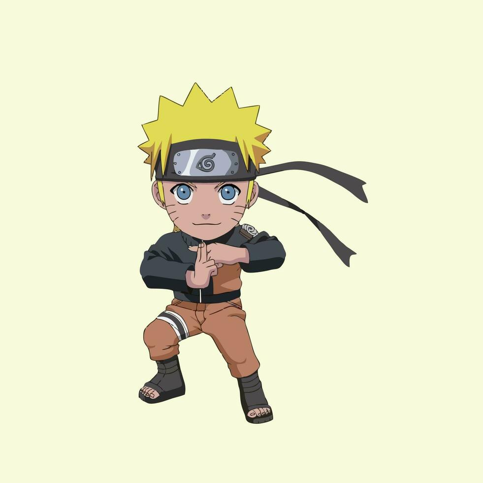 personaje ilustración en naruto anime vector