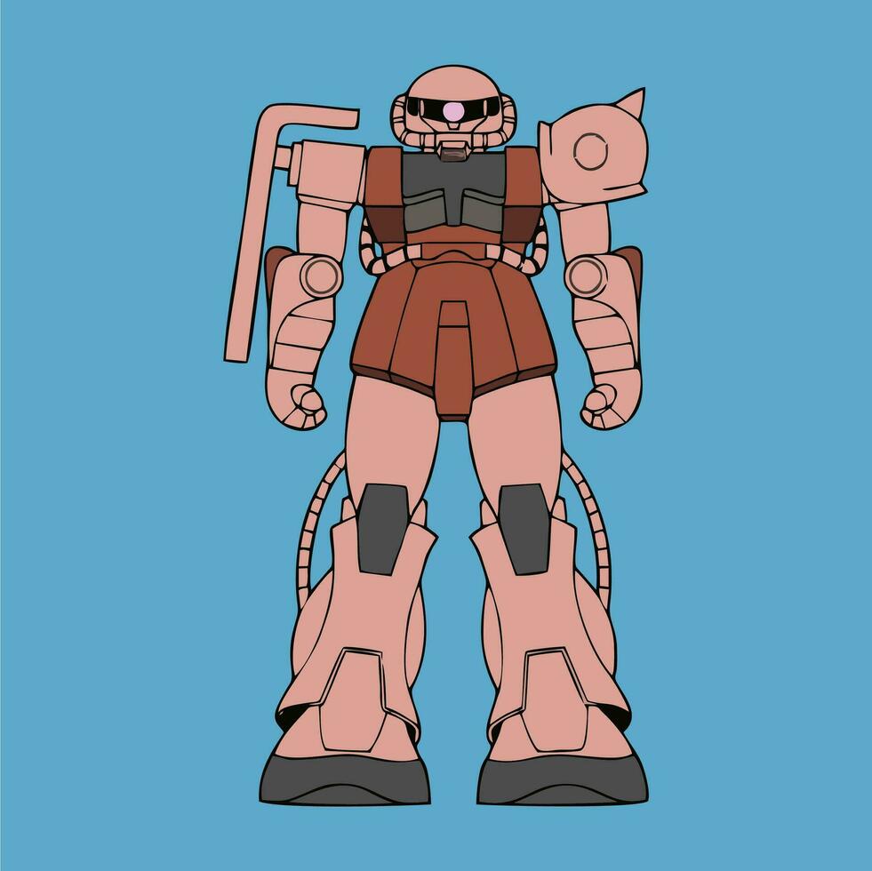 gundam dibujos animados robot combate uniforme ilustración vector