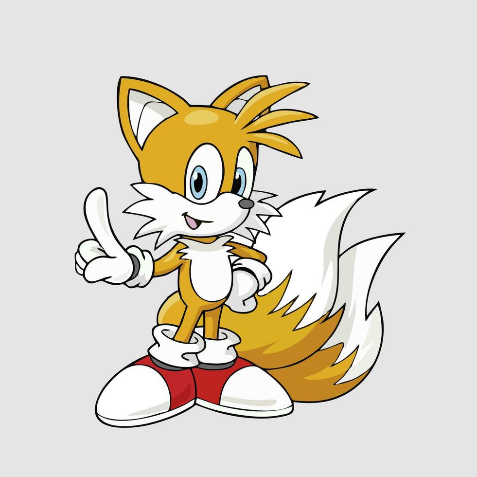 character illustration in sonic mode cartoon vector