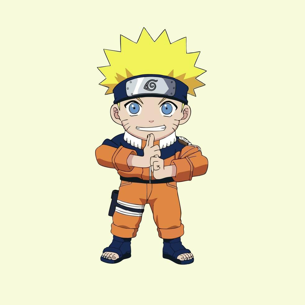 personaje ilustración en naruto anime vector