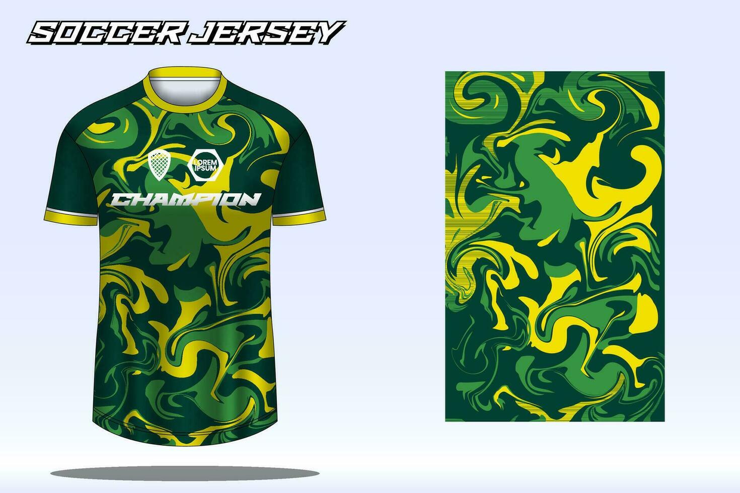Soccer jersey sport t-shirt design mockup for football club vector