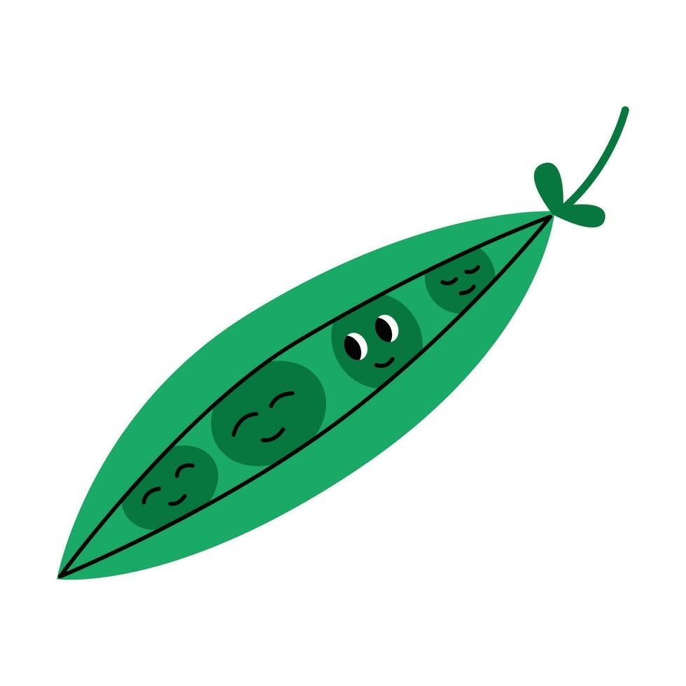 Cartoon green pea vector