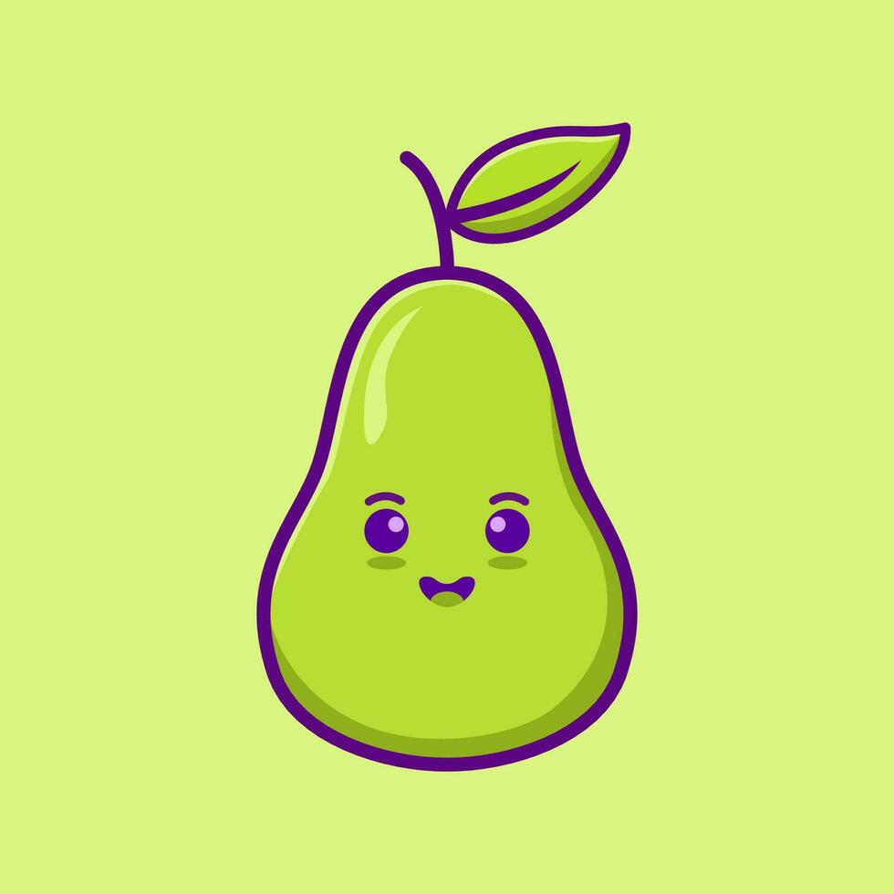 cute pear illustration vector