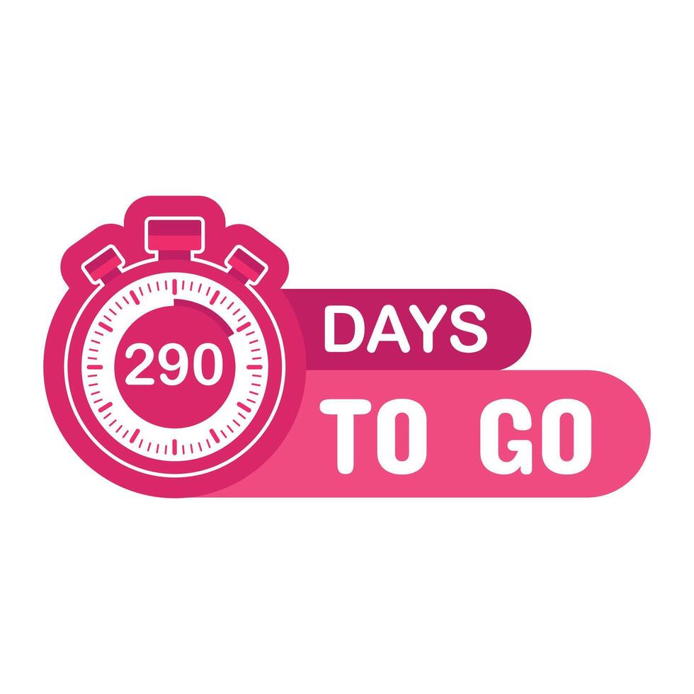 290 Days to go, Countdown timer, Clock icon 24804901 Vector Art at Vecteezy