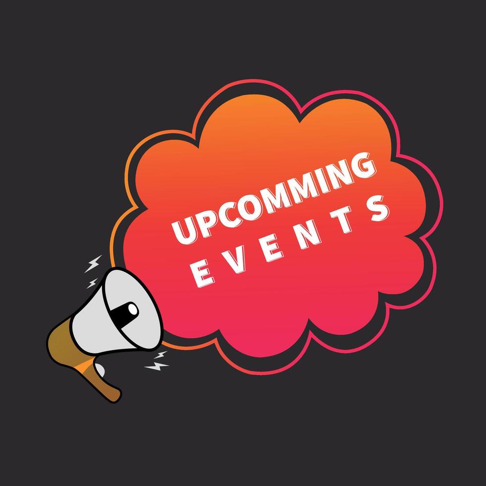Upcomming events announcement, speech bubble banner 24804937 Vector Art ...