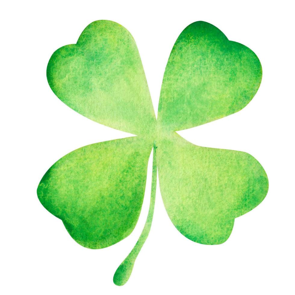 Watercolor handmade. St.Patrick 's Day. clover isolated on white background vector