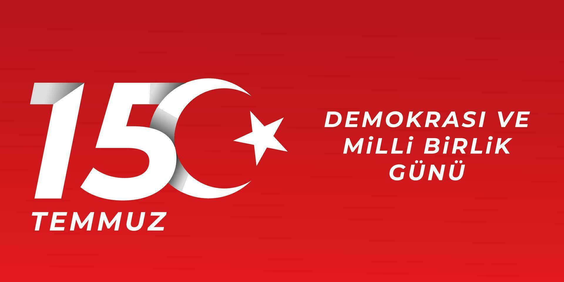 horizontal banner design for celebrated 15 Temmuz democratic and unity national day in turkey vector