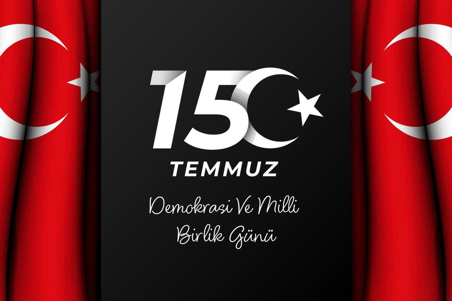 realista diseño 15 temmuz democrático y unidad nacional día Turquía vector