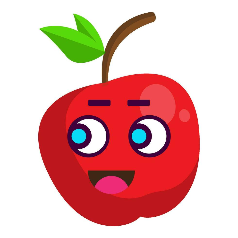 linda manzana pegatinas Fruta caracteres vector