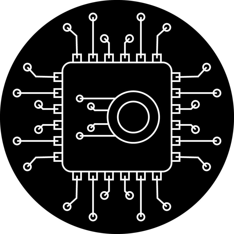 Artificial intelligence glyph icon vector elements for business ai symbol concept