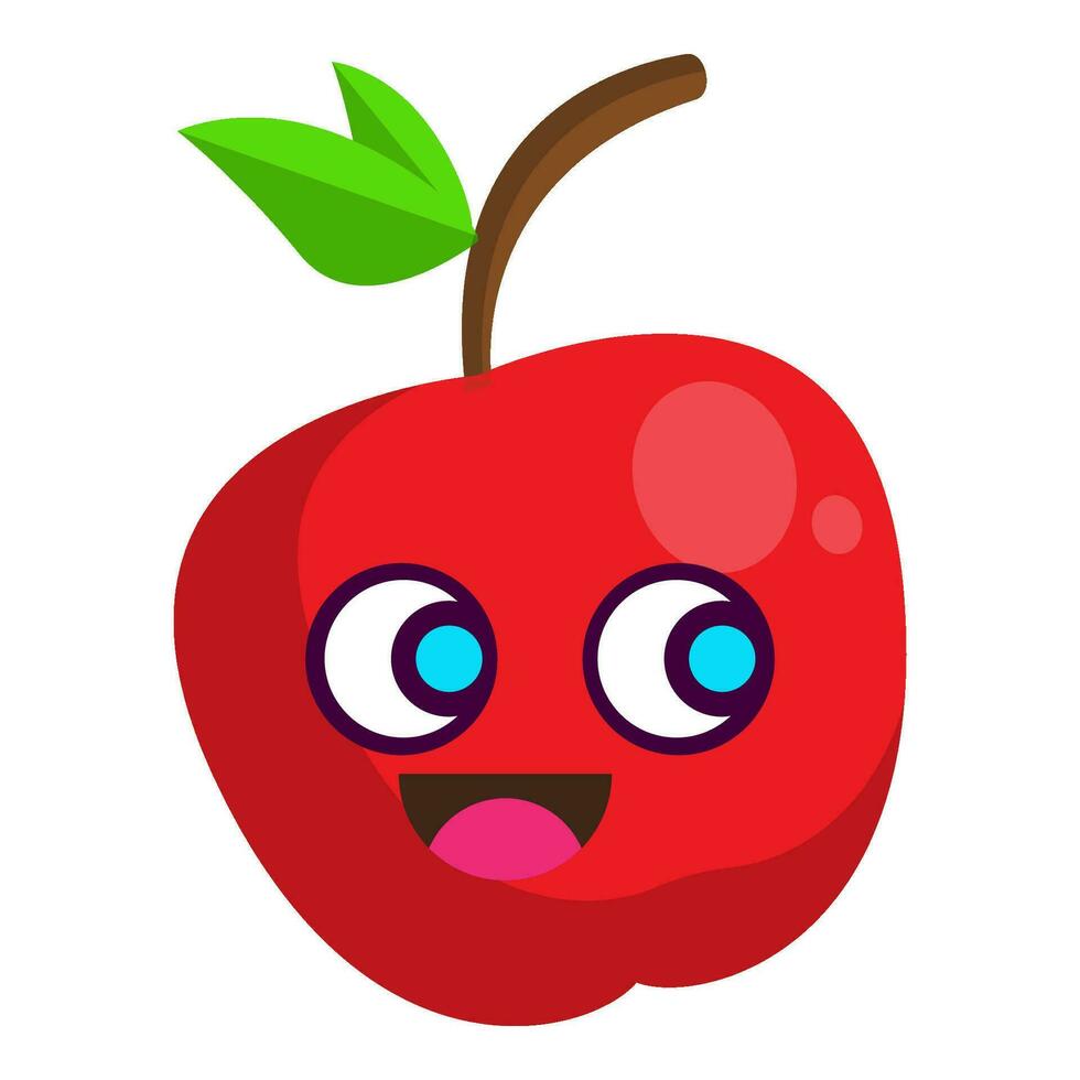 cute apple stickers fruit characters vector