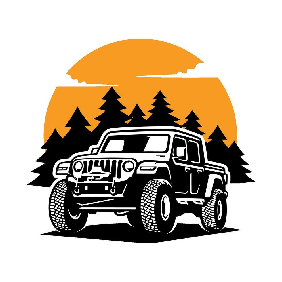 adventure car illustration icon logo vector