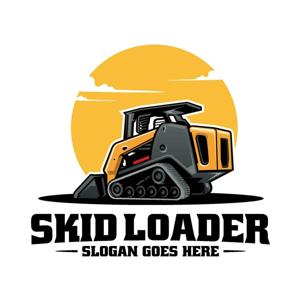 skid loader illustration logo vector