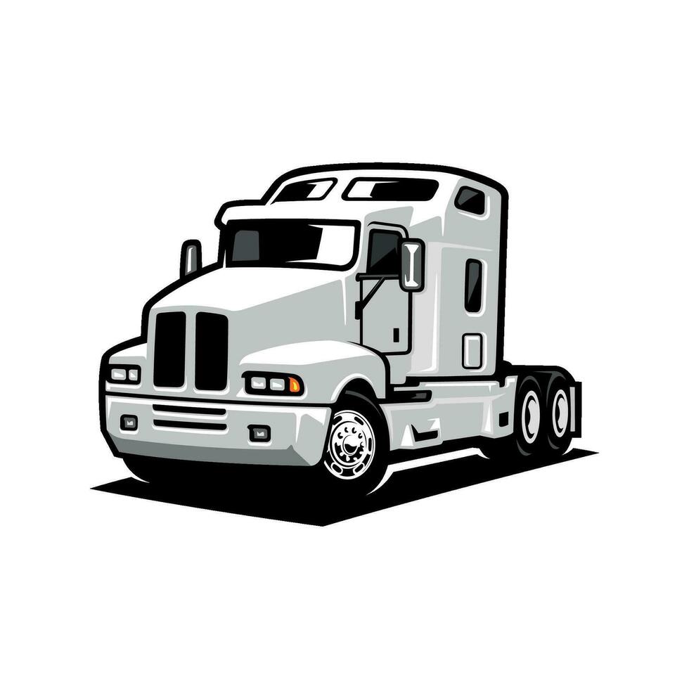 Semi truck illustration isolated icon vector
