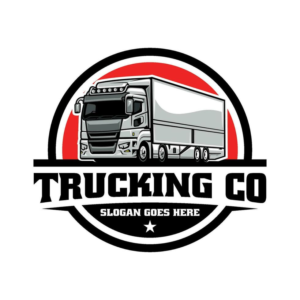 trailer cargo truck illustration logo vector