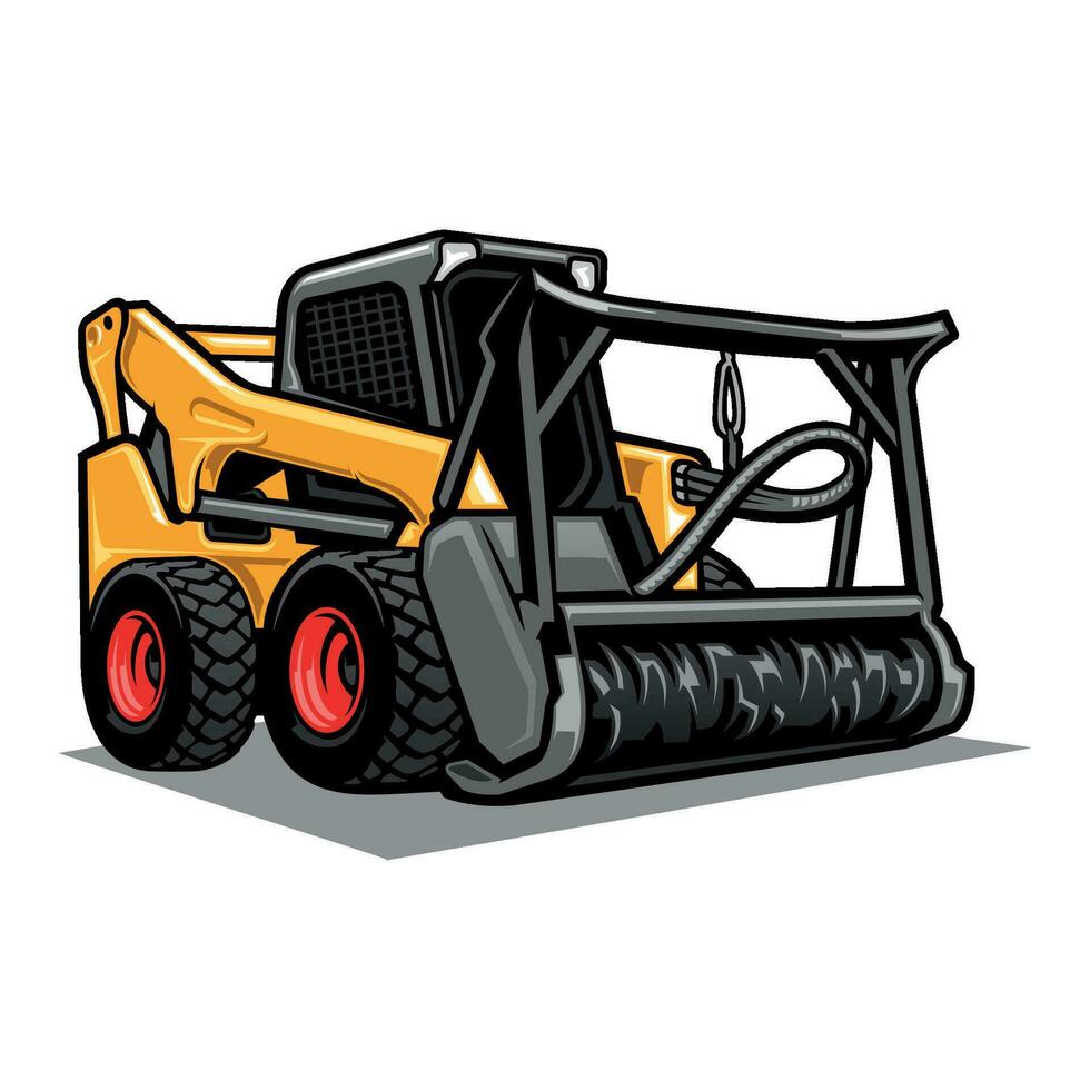 forestry mulching machine, land clearing icon vector