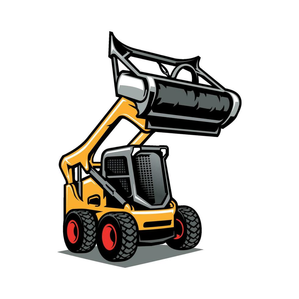 forestry mulching machine illustration vector