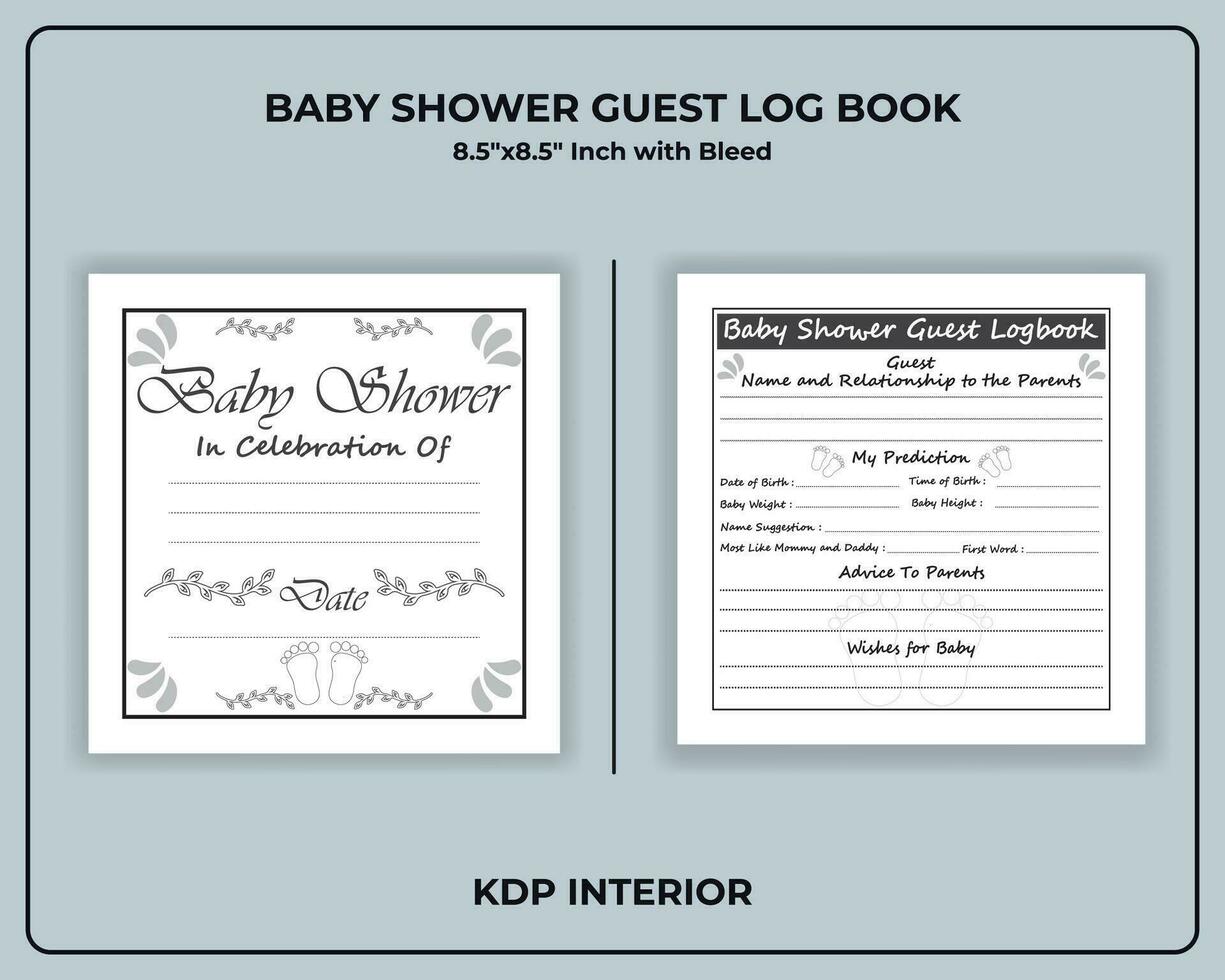 Baby Shower Guest Log Book Template 24805537 Vector Art at Vecteezy