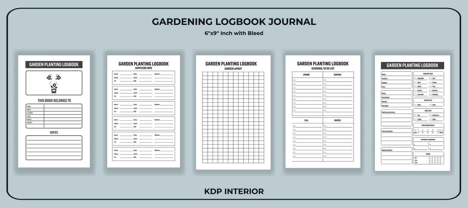 Gardening Log book Journal Template 24805576 Vector Art at Vecteezy
