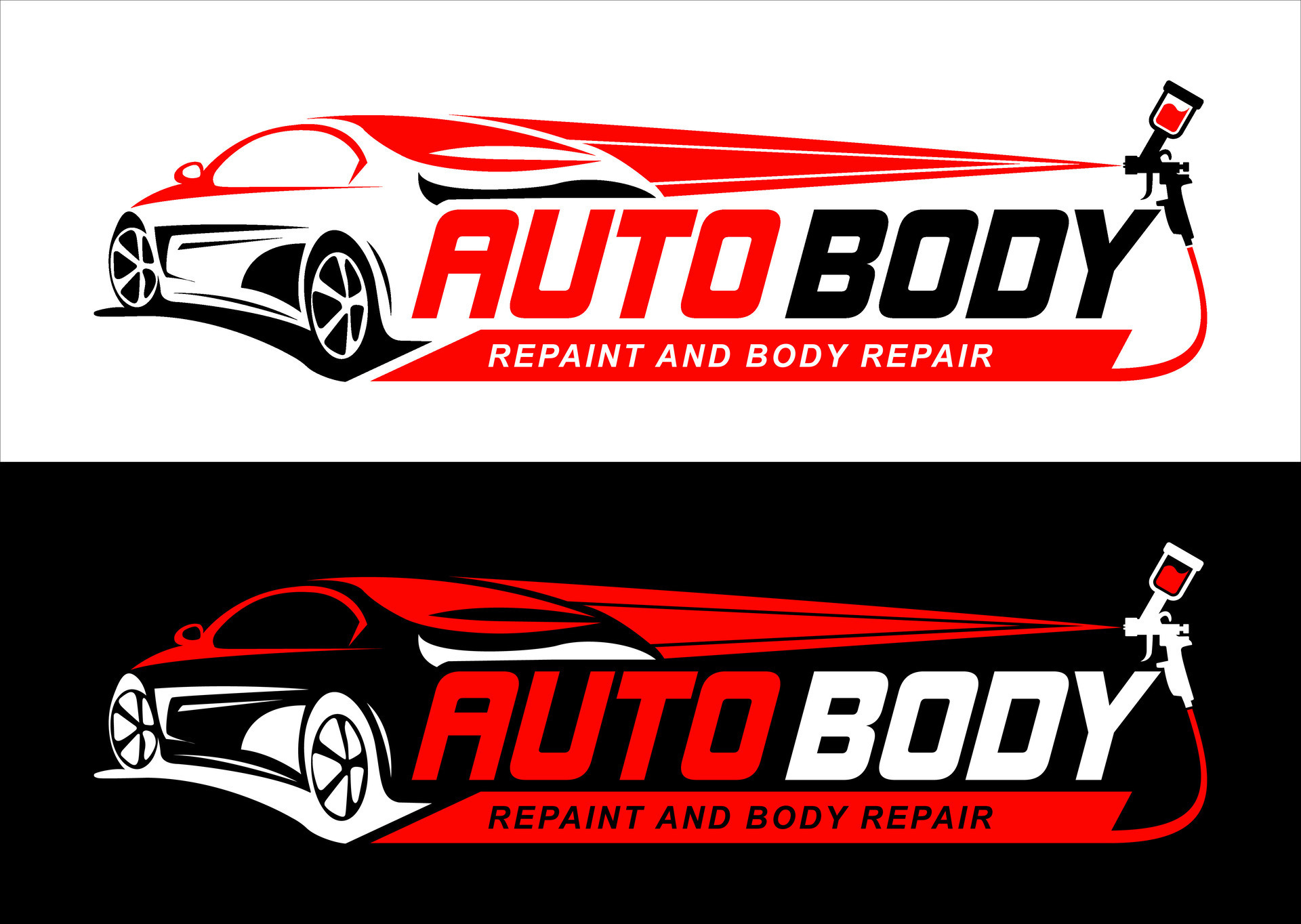 auto body shop logo template repair, repaint restoration. with simple ...