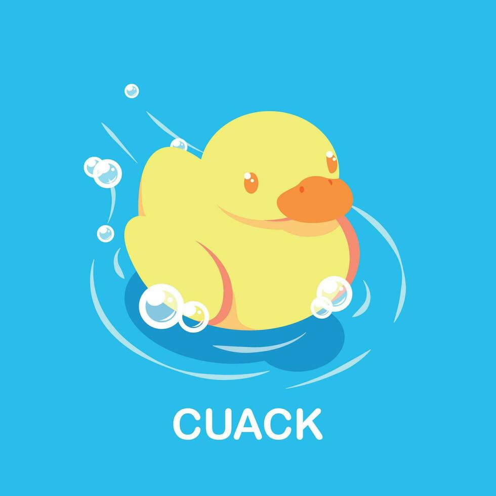 cute yellow duckling toy vector