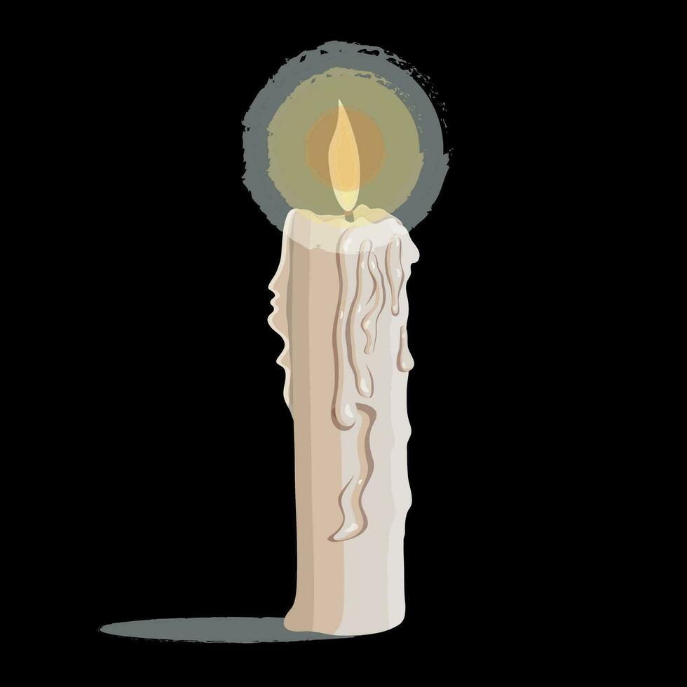 burning candle in the dark vector