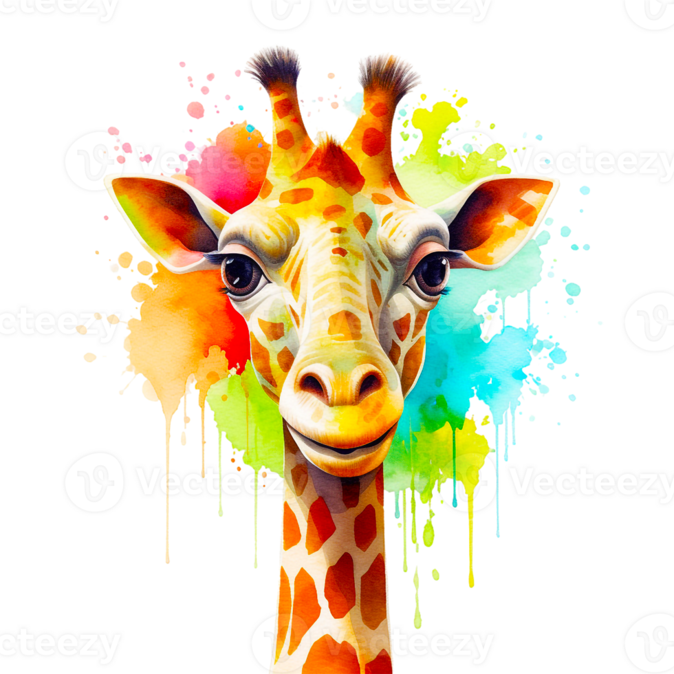 Watercolor Smiling Animals, watercolor splash Funny Animal png