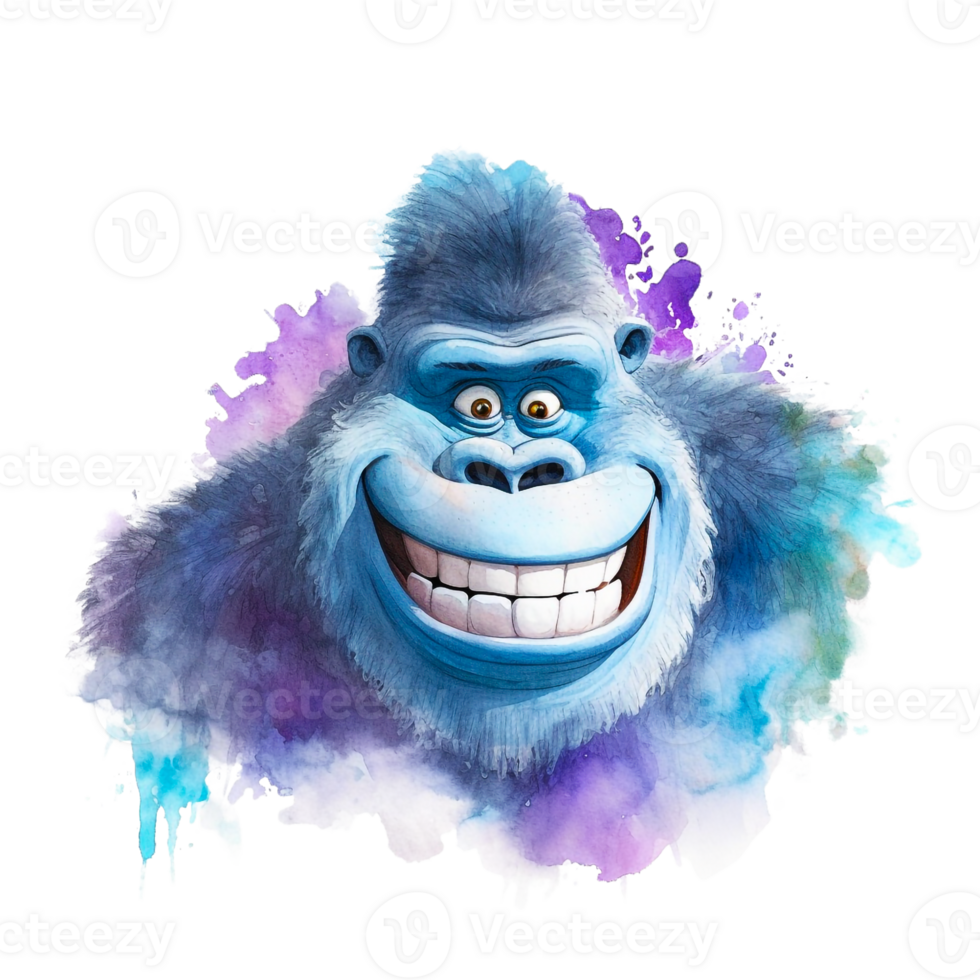Watercolor Smiling Animals, watercolor splash Funny Animal png