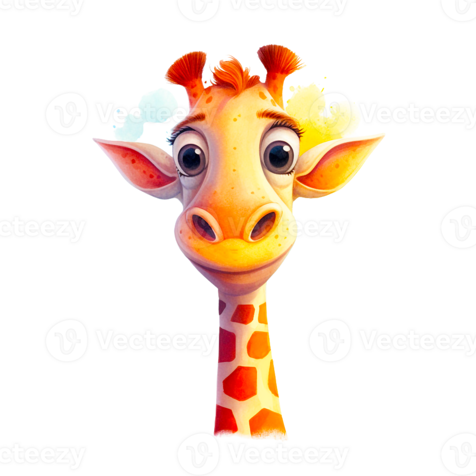 Watercolor Smiling Animals, watercolor splash Funny Animal png