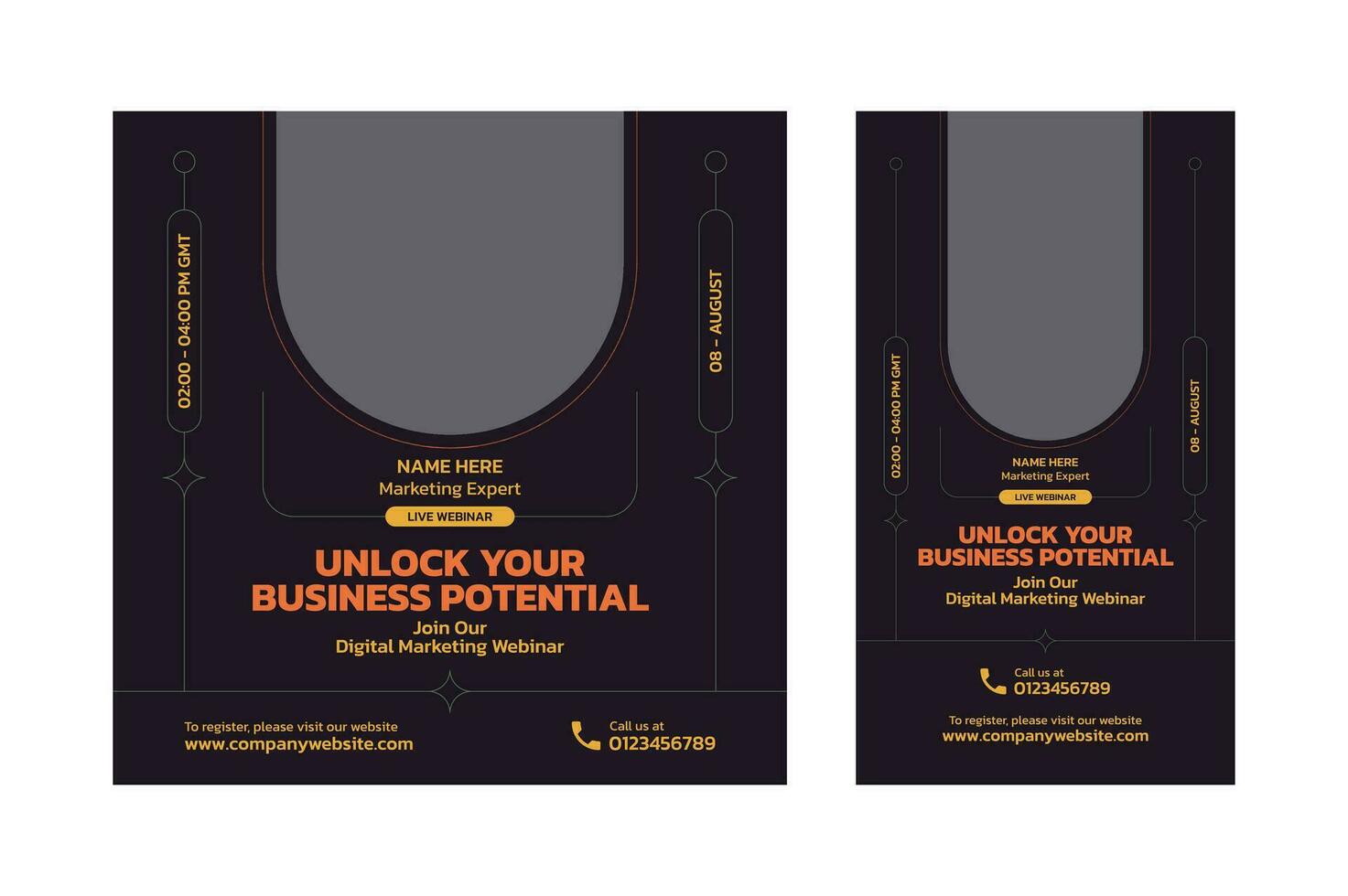 Digital marketing online workshop social media banner vector design template