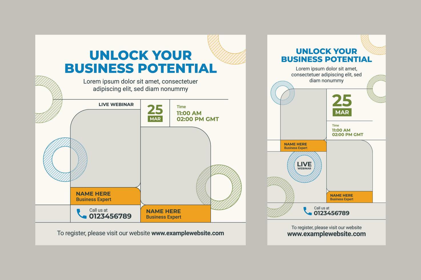 Digital marketing online workshop social media banner vector design template