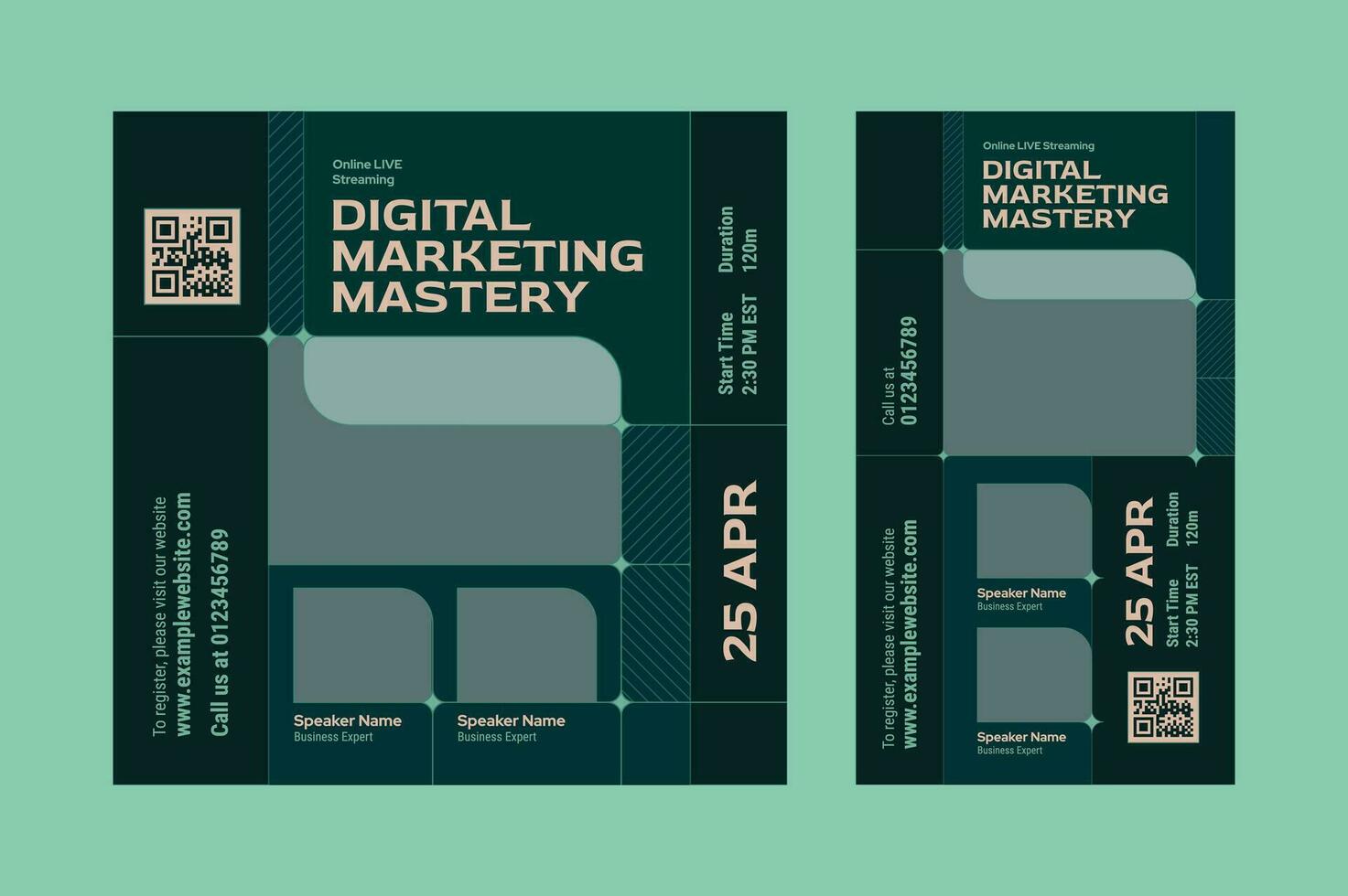 Digital marketing online workshop social media banner vector design template