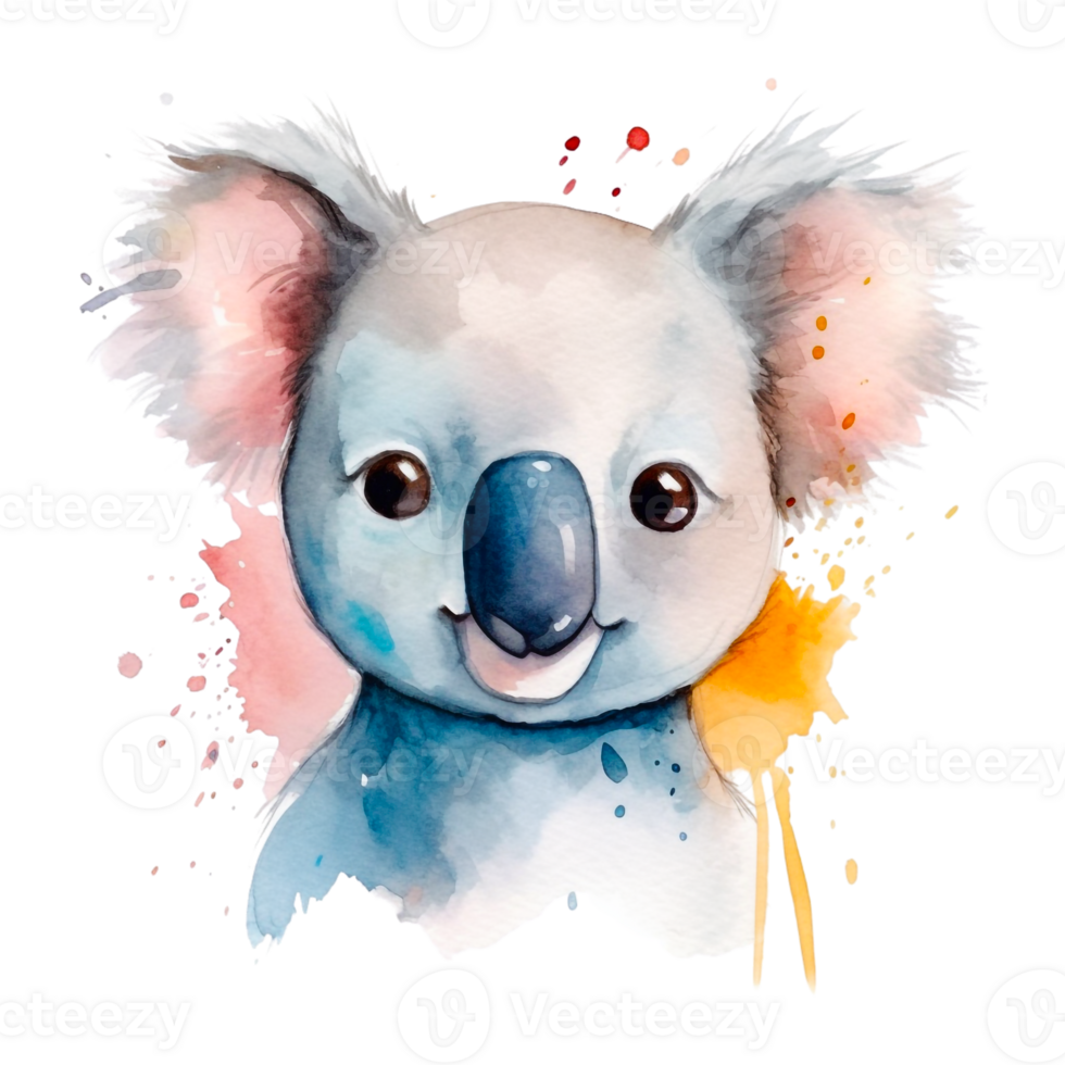 Watercolor Smiling Animals, watercolor splash Funny Animal png