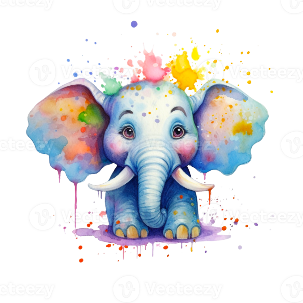 Watercolor Smiling Animals, watercolor splash Funny Animal png