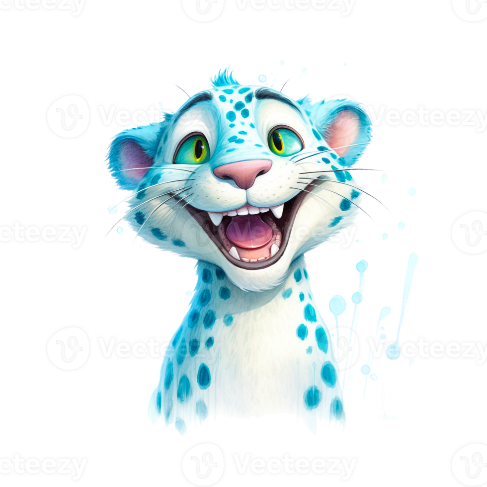 Watercolor Smiling Animals, watercolor splash Funny Animal png
