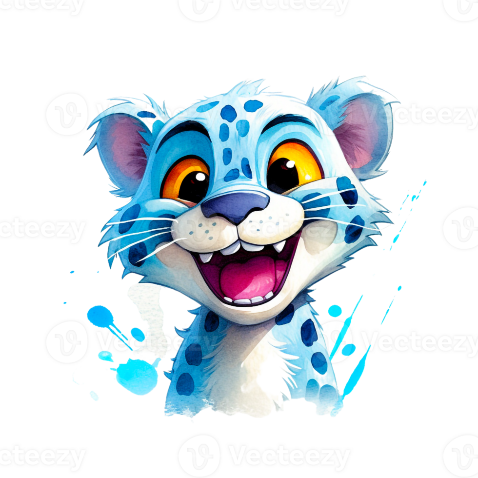Watercolor Smiling Animals, watercolor splash Funny Animal png