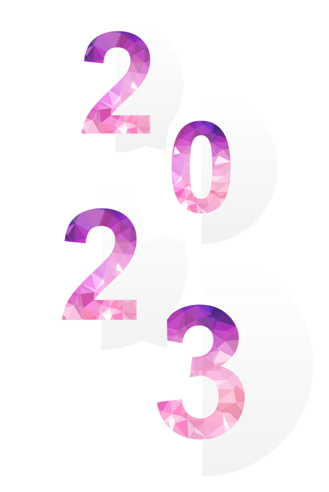 Happy new year 2023 polygon png