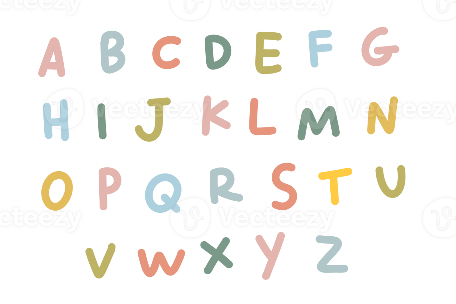 cute and colorful fonts for child learning png