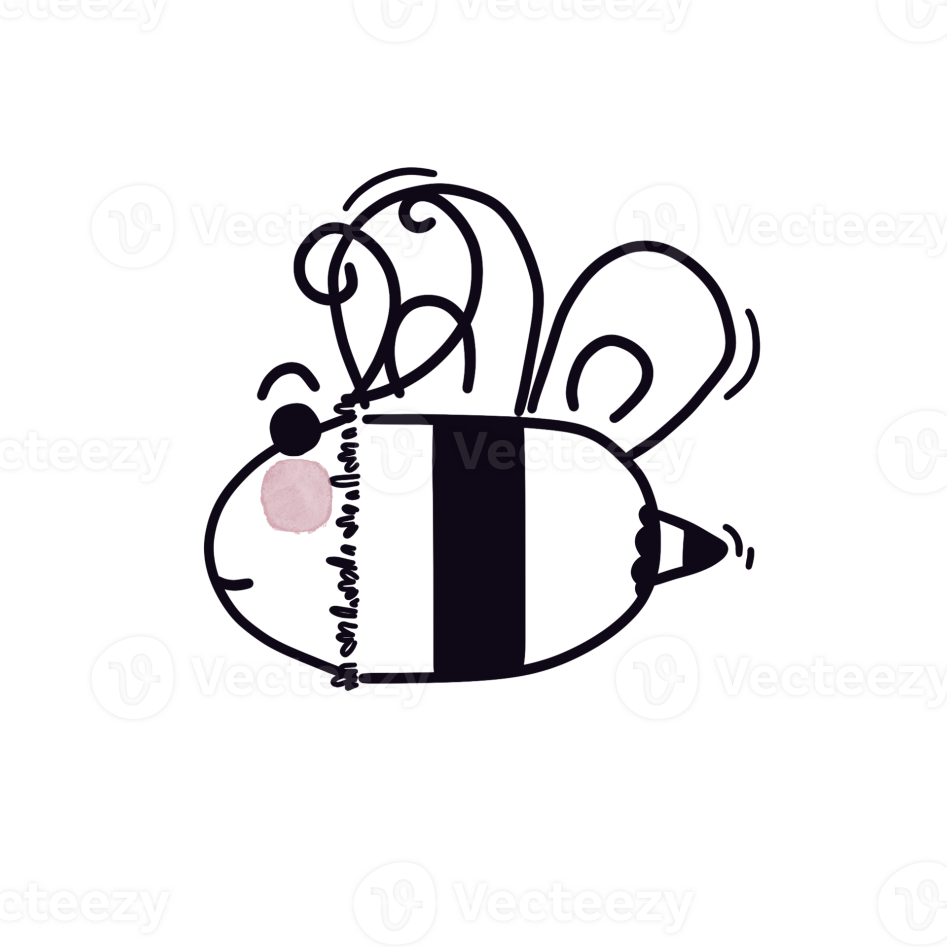 Bee line art 24806322 PNG